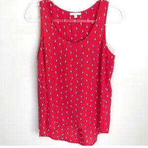 Pleione Red Bird Print Tank XS
